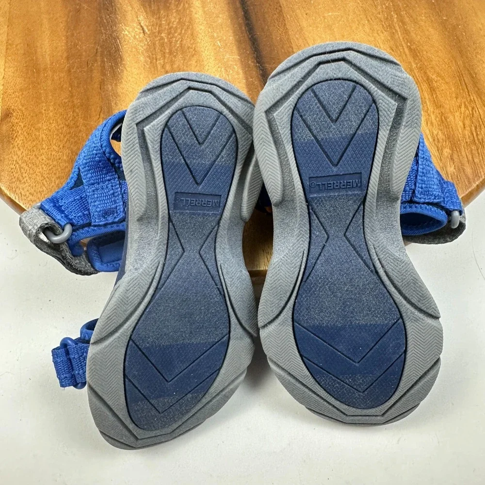 New NWOB Little Kids Merrell Hydro Rapids Hiker Blue Sandals Shoes Size 12 C